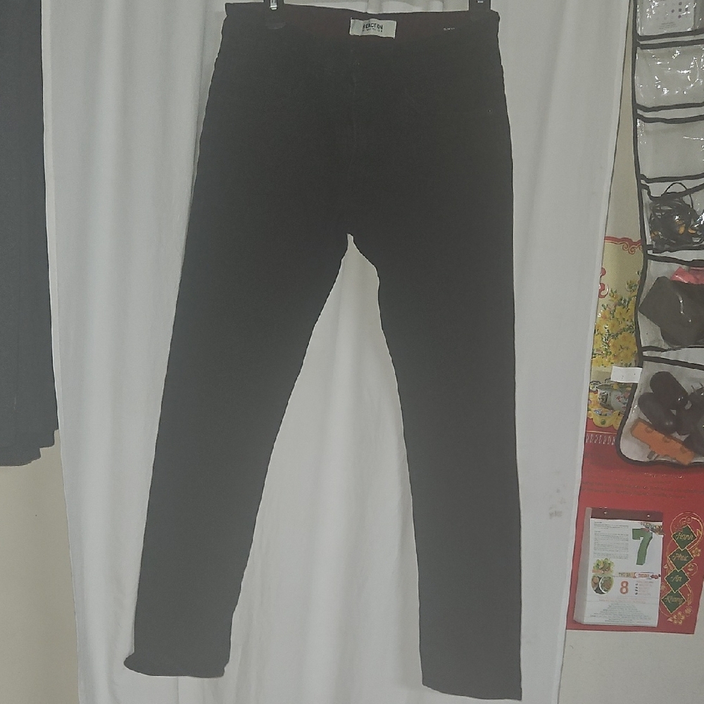 Kenneth Cole Reaction Mens Black Jeans Size 30×30 Slim Fit Stretchy